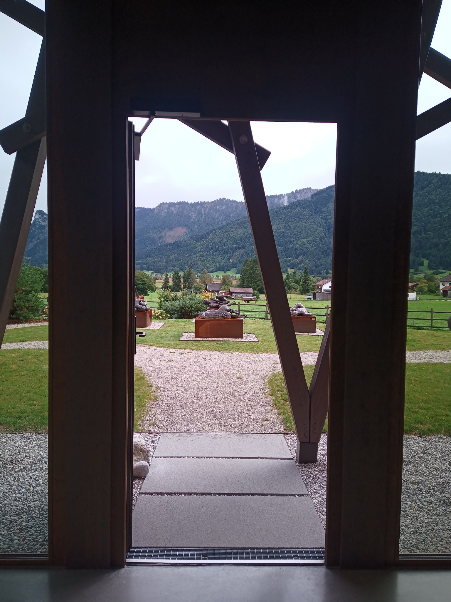 View from the museum interior toward the sculpture garden