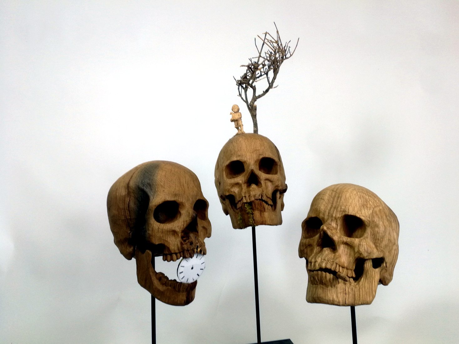 Skull, Wood work by Joachim Seitfudem